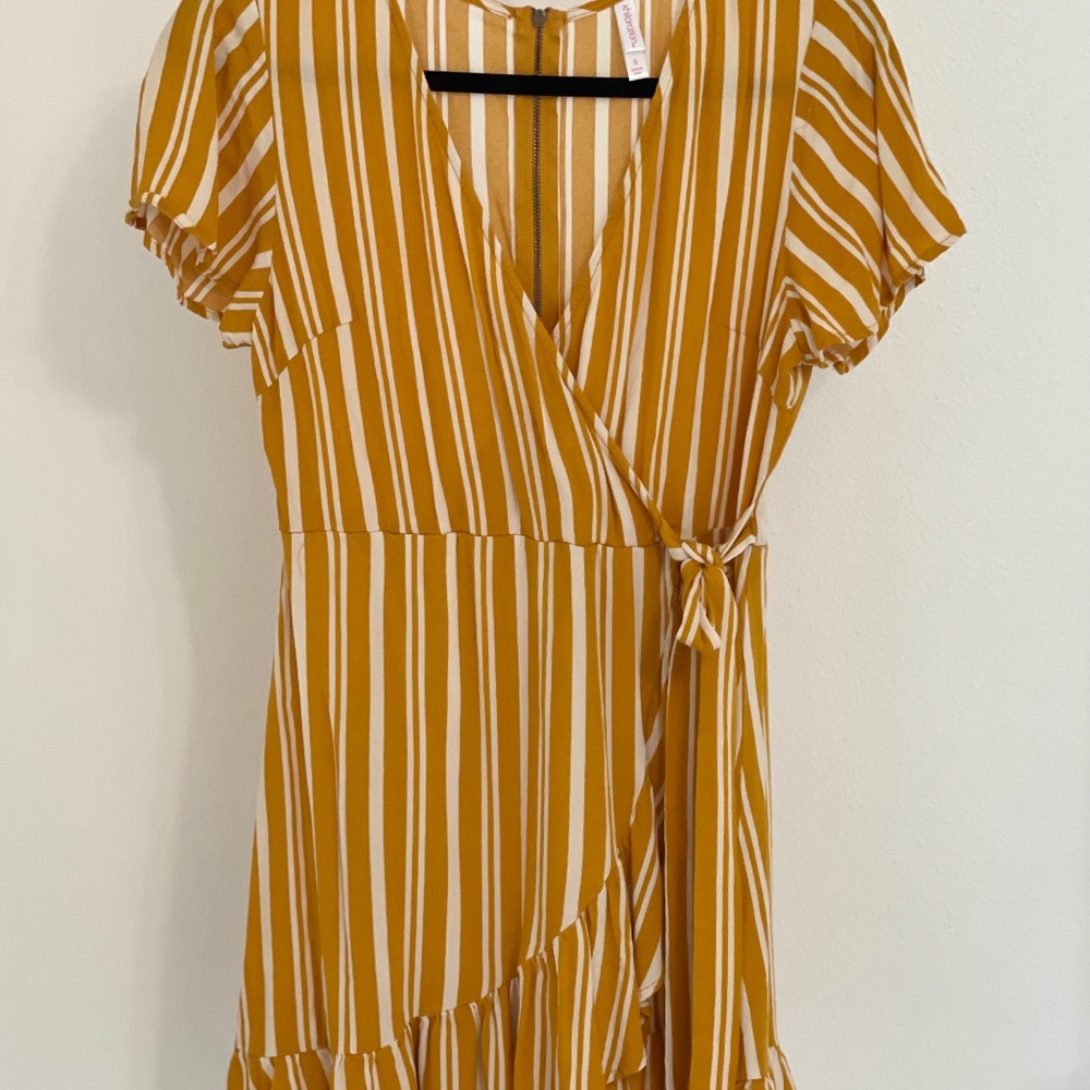 Yellow and White Striped Summer Dress